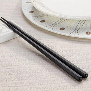 1 Pair Japanese Chopsticks Alloy Non-Slip Wood Color Sushi Chop Sticks Set Chinese Gift Family Friends Colleagues Gifts