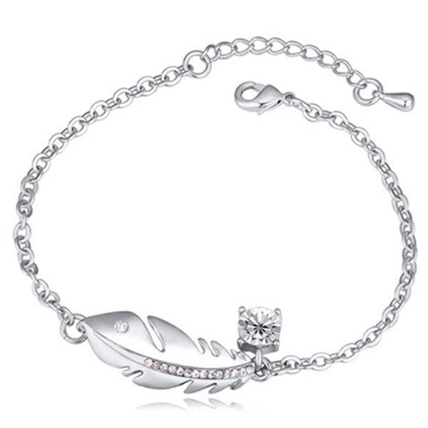 Immaculate Silver Feather Bracelet