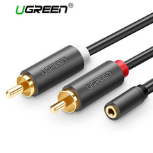 Load image into Gallery viewer, Ugreen RCA Cable 2 RCA Male to Female 3.5mm Jack Adapter Audio Cable Aux Cable for iPhone Edifer Home Theater DVD VCD Headphones