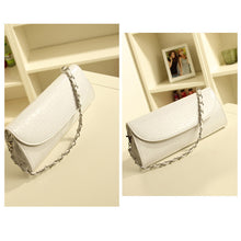 Load image into Gallery viewer, Crocodile Pattern Chain Small Handbag/ Shoulder Crossbody Handbag/ Wallet White