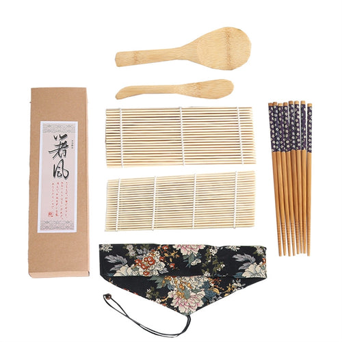 7Pcs Sushi Set Sushi Maker Rolling Mat Nigiri Dishes Rice Spoon Bamboo Sticks To Make Your Own Gift for Beginners