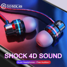 Load image into Gallery viewer, TOMKAS In-Ear Earphones Special Edition Headset Clear Bass Earphones With Microphone 5 Colors Metal Heavy Bass Headphones