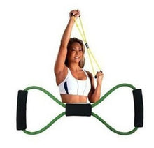 Load image into Gallery viewer, 140cm Yoga Pull Rope Set Workout Word Chest Developer Expander Resistance Bands Elastic Rubber Bands Fitness Tubes Training