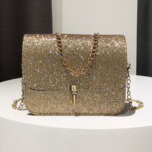 Load image into Gallery viewer, New Fashion Women Sequined Crossbody Bag PU Leather Chain Mini Messenger Shoulder Bag Glitter Handbag