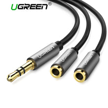 Load image into Gallery viewer, Ugreen Headphone Splitter Audio Cable 3.5mm Male to 2 Female Jack 3.5mm Splitter Adapter Aux Cable for iPhone Samsung MP3 Player