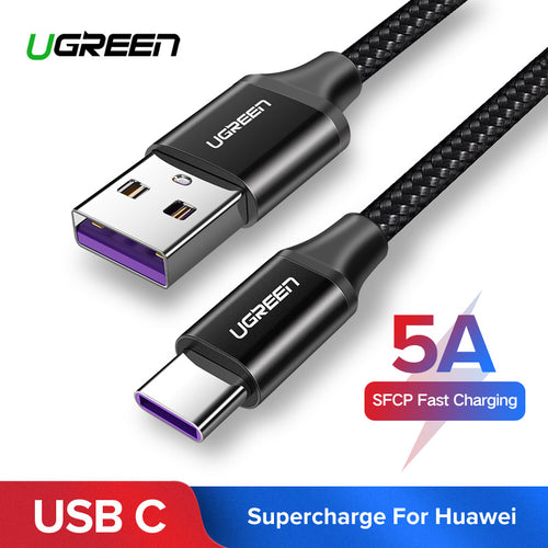 Ugreen 5A USB Type C Cable for Huawei P10 P20 Pro USB 3.1 Fast Charging USB C Data Cable for Honor V 10 Supercharge Type-C Cable