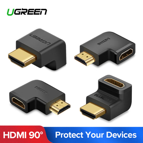 UGREEN HDMI Connector Male to HDMI Female Adapter 4K Converter Extender 270 90 Degree Right Angle for 1080P HDTV PC HDMI Adapter