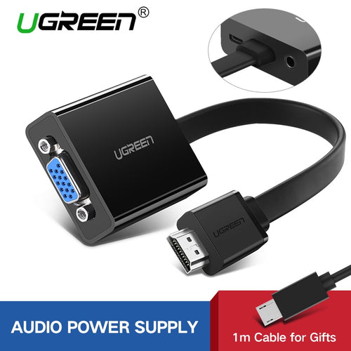 Ugreen HDMI to VGA Adapter for PS4 Pro Raspberry Pi 3 2 Chromebook TV HDMI VGA Cable Digital Analog Audio VGA to HDMI Converter