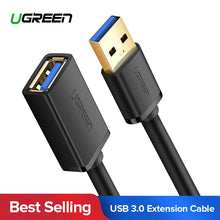 Load image into Gallery viewer, Ugreen USB Extension Cable USB 3.0 Cable for Smart TV PS4 Xbox One SSD USB3.0 2.0 to Extender Data Cord Mini USB Extension Cable