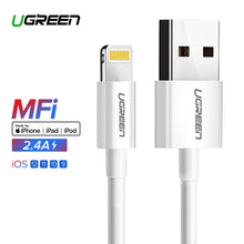 Load image into Gallery viewer, Ugreen USB Cable for iPhone Xs Max XR 2.4A MFi Lightning USB Fast Charging Cable for iPhone X 8 7 Mobile Phone USB Charger Cord