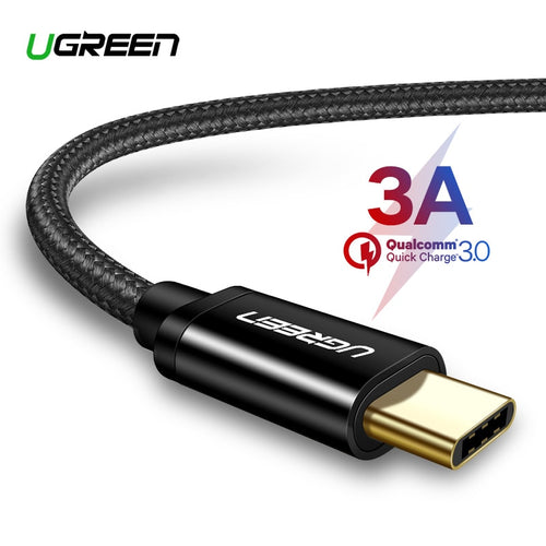 Ugreen 3A Nylon USB Type C Cable for Samsung Galaxy S9 S8 Fast Charging Data Cable for Huawei Mate 20 Pro Xiaomi Mi 8 USB Type-C